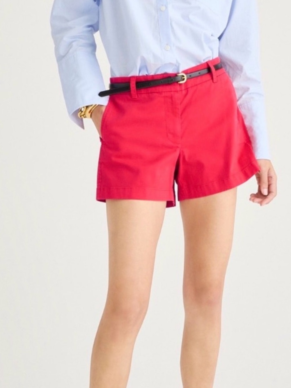 NWT J. Crew 4” Stretch Chino Shorts Red Size 4
